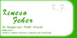 kincso feher business card