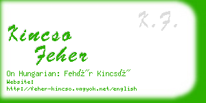 kincso feher business card